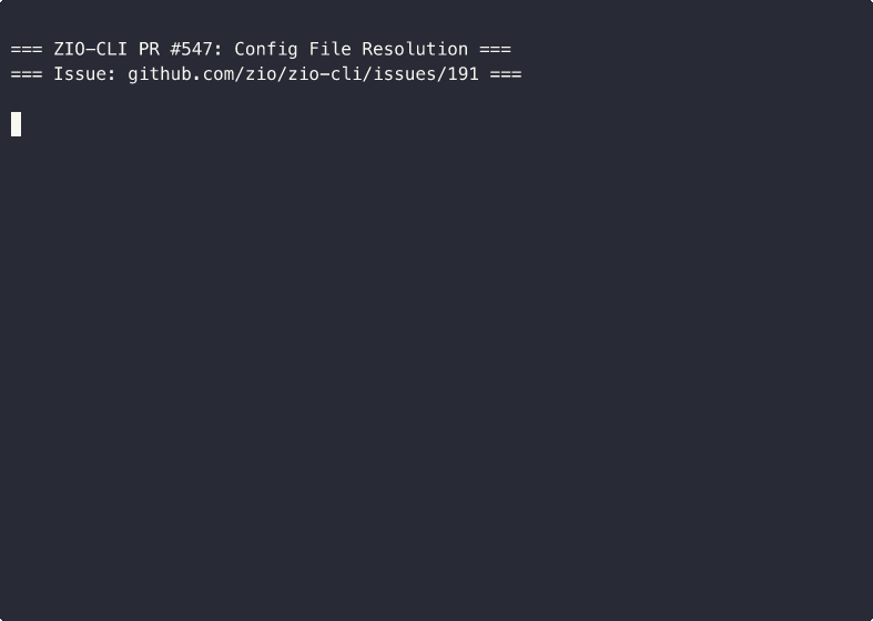 ZIO-CLI Config Files Demo