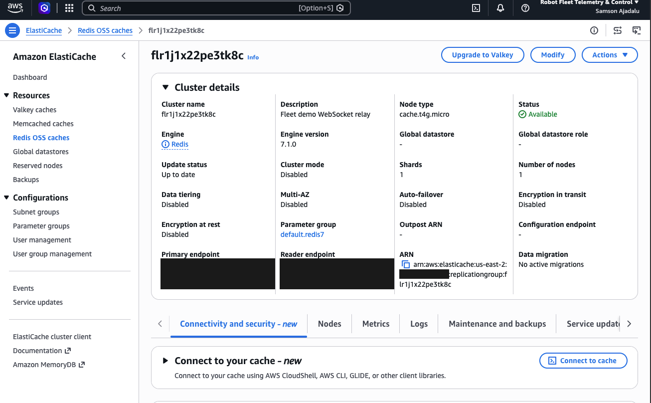 AWS ElastiCache Redis deployment