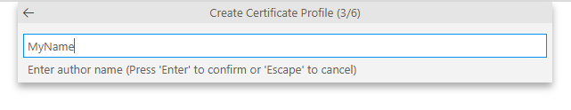 Certificate Author Name