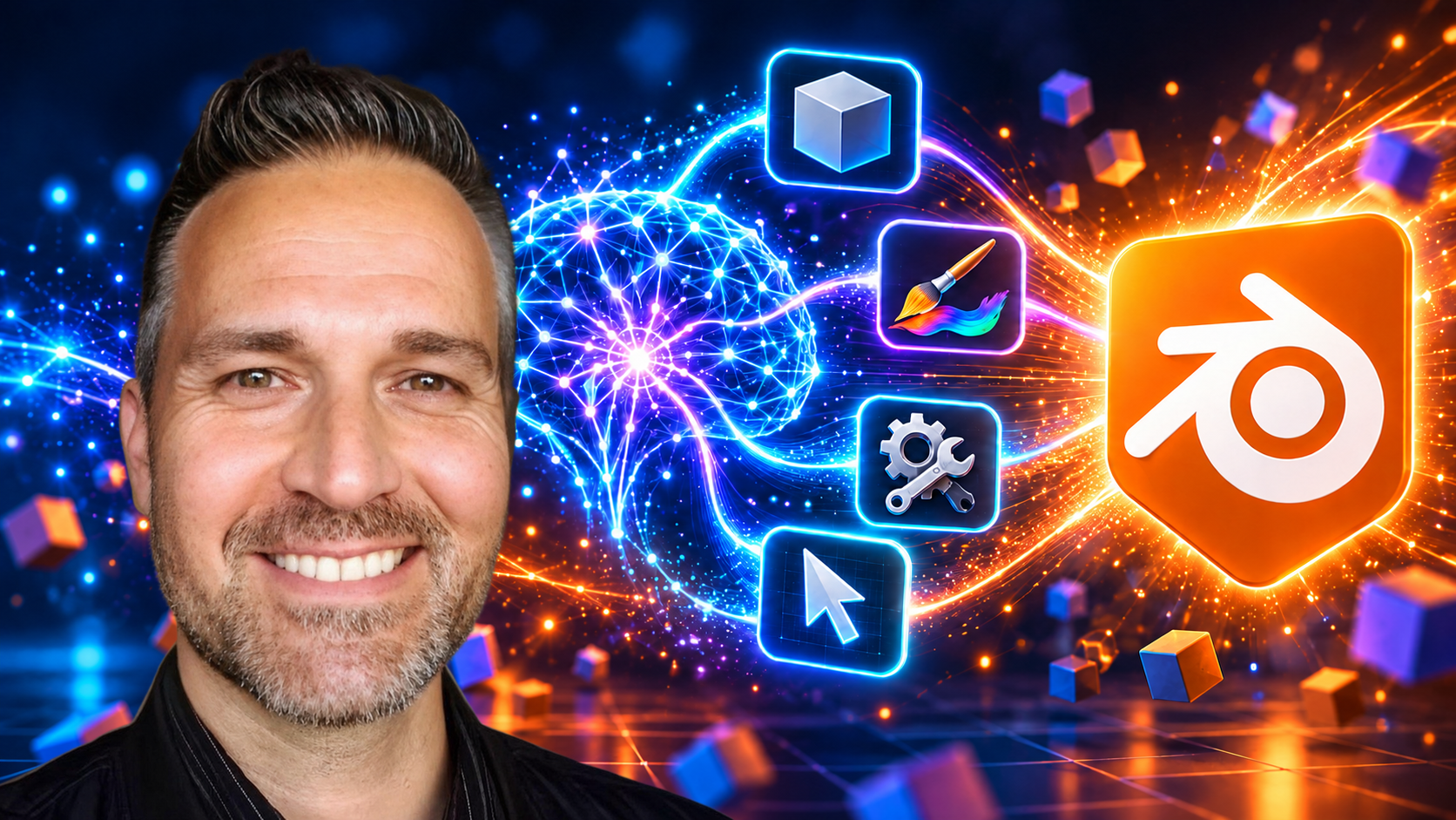Blender AI skills YouTube thumbnail