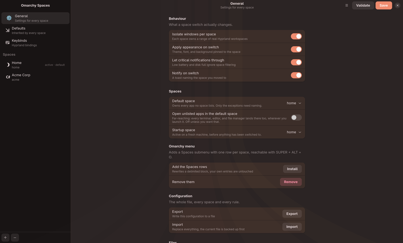 General settings