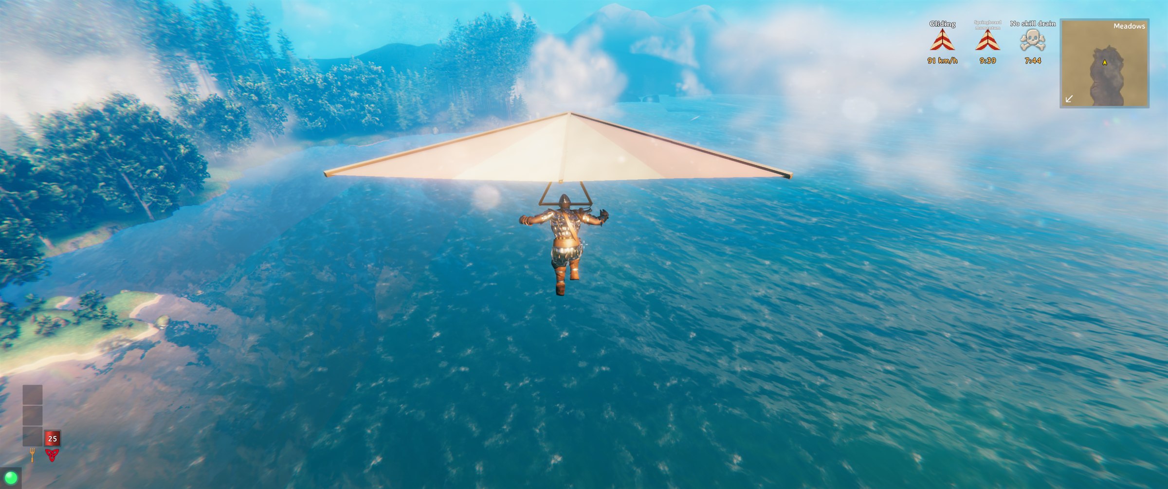 Gliding at 91 km/h with springboard momentum