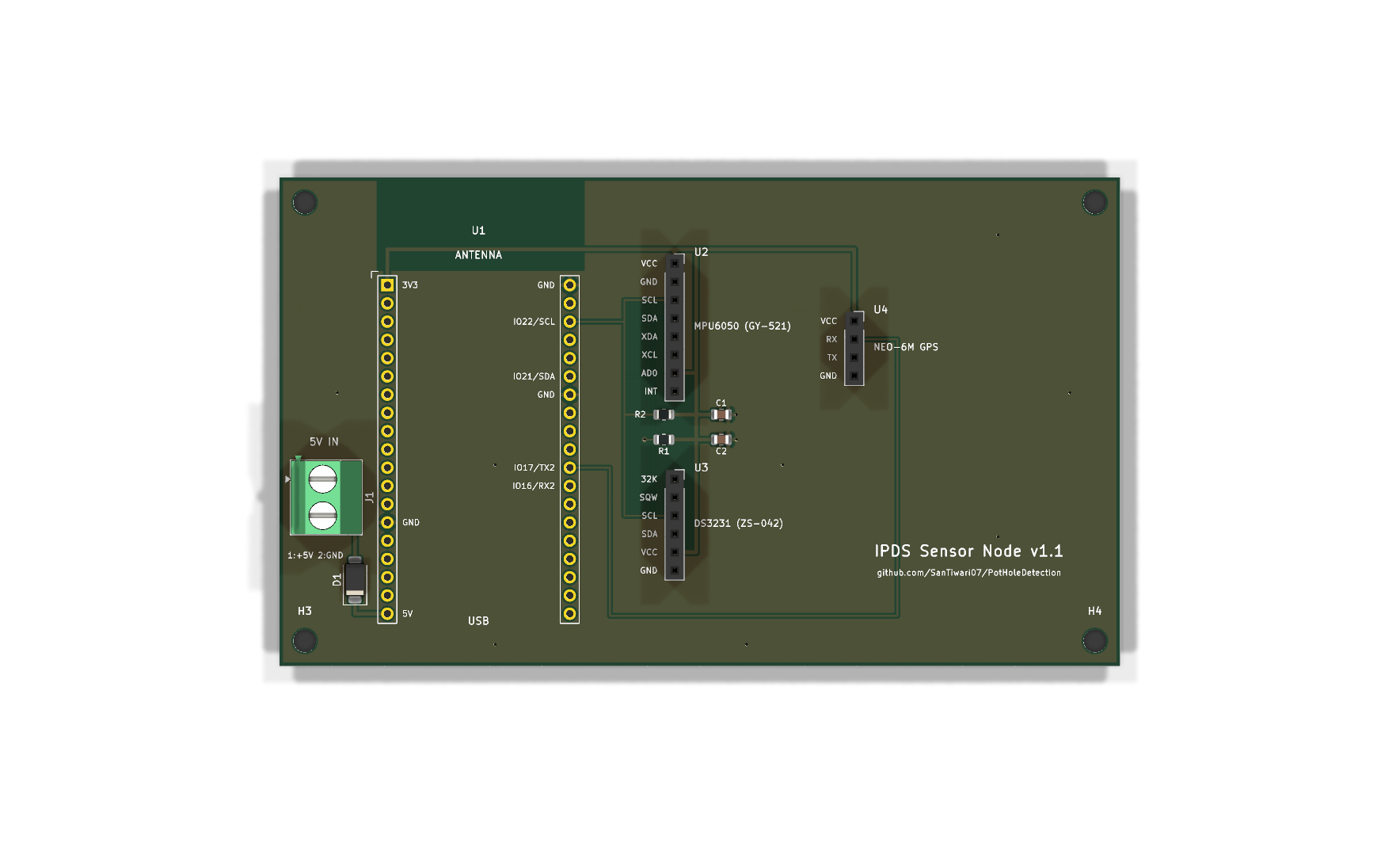 IPDS sensor node PCB