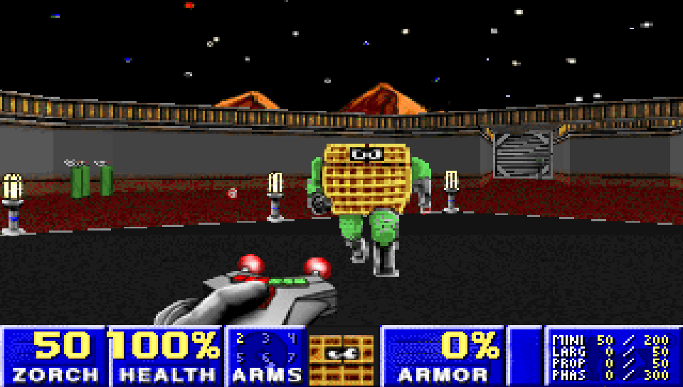 A co-op session in game: two consoles in one level
