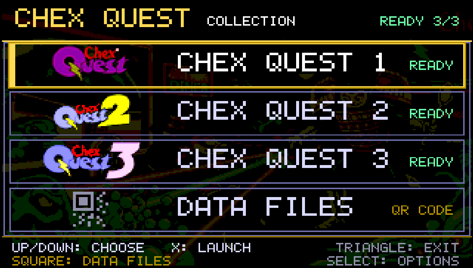 Launcher with all three games ready
