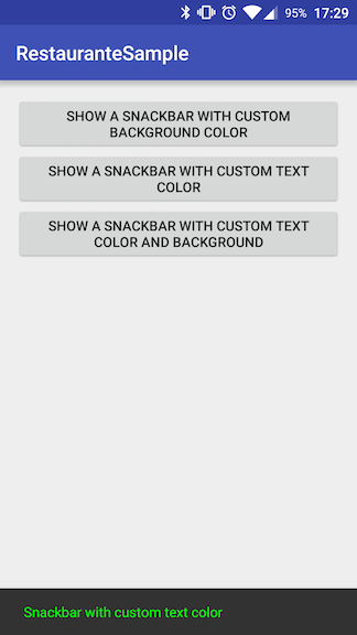 Snackbar with custom text color