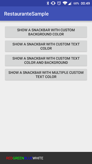 Snackbar with custom text colors
