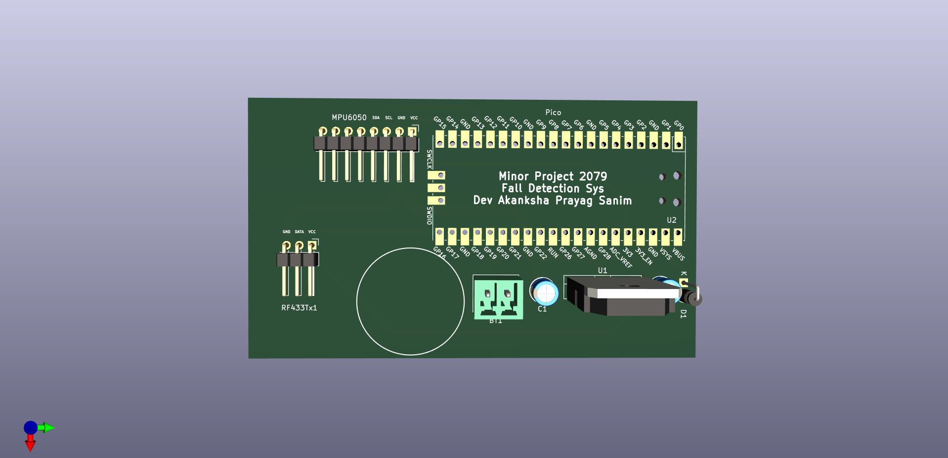 PCB of the wearable detector