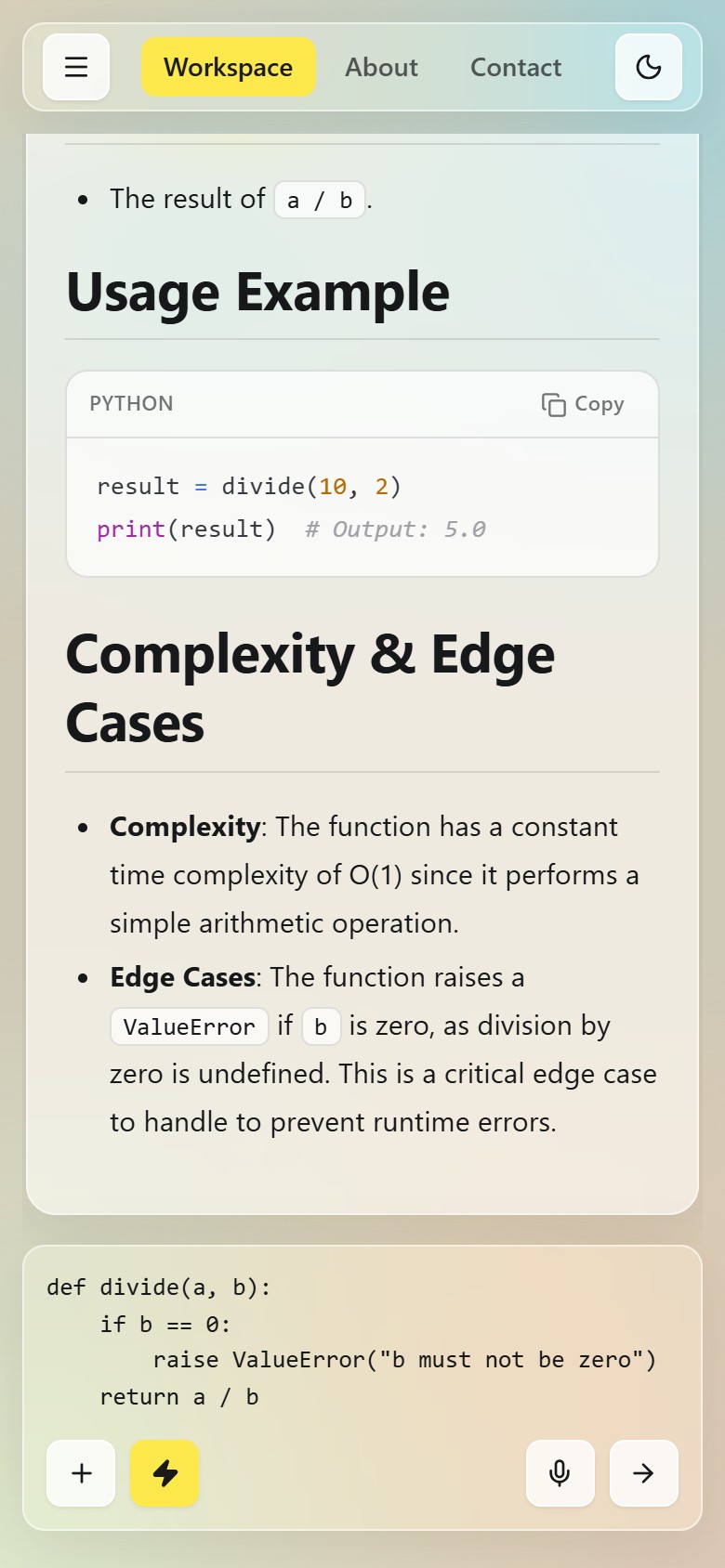 Mobile layout: a generated document