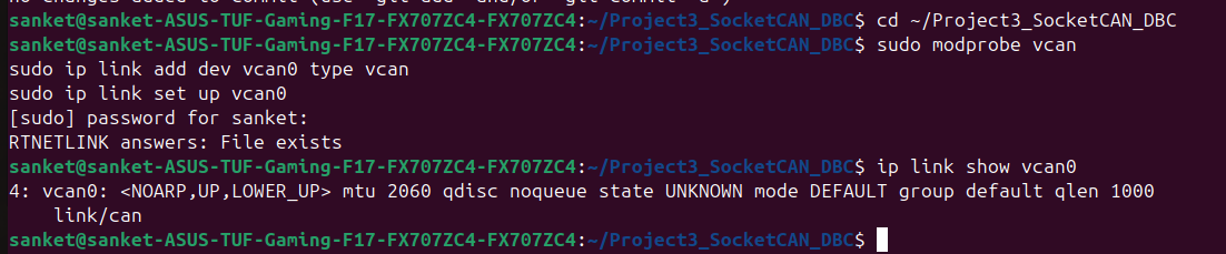 vCAN0 Setup