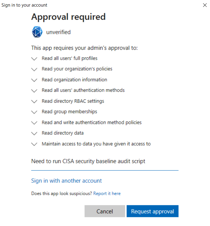 Request approval screen 1