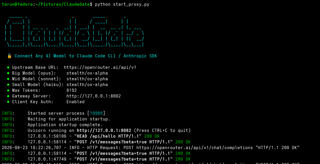 ClaudeGate Proxy Terminal