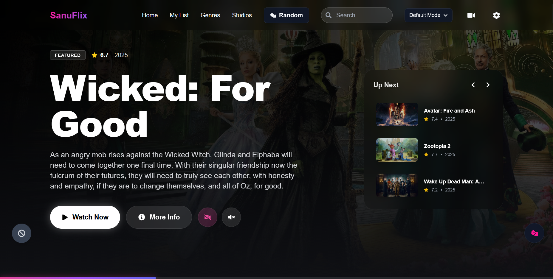 SanuFlix Homepage