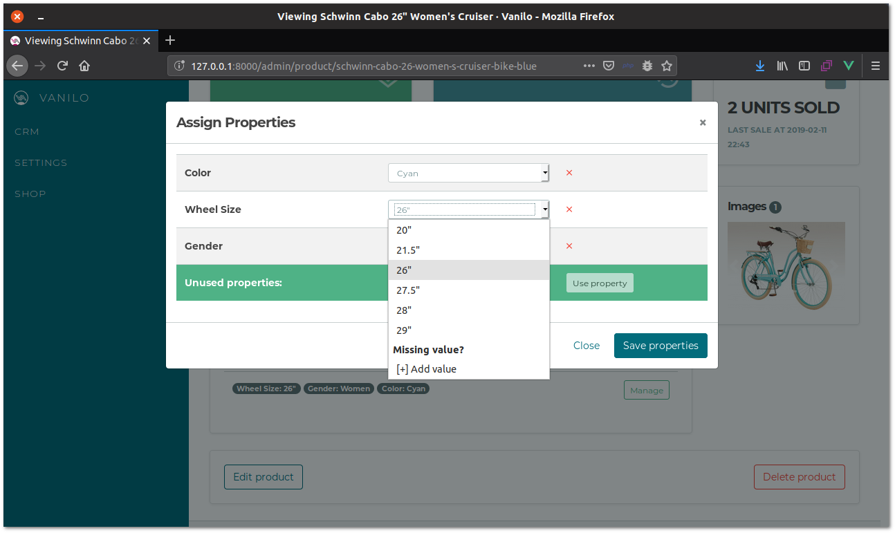 Assign Product Properties