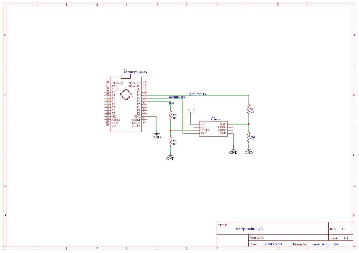 Arduino Nano - ESP-01 connection