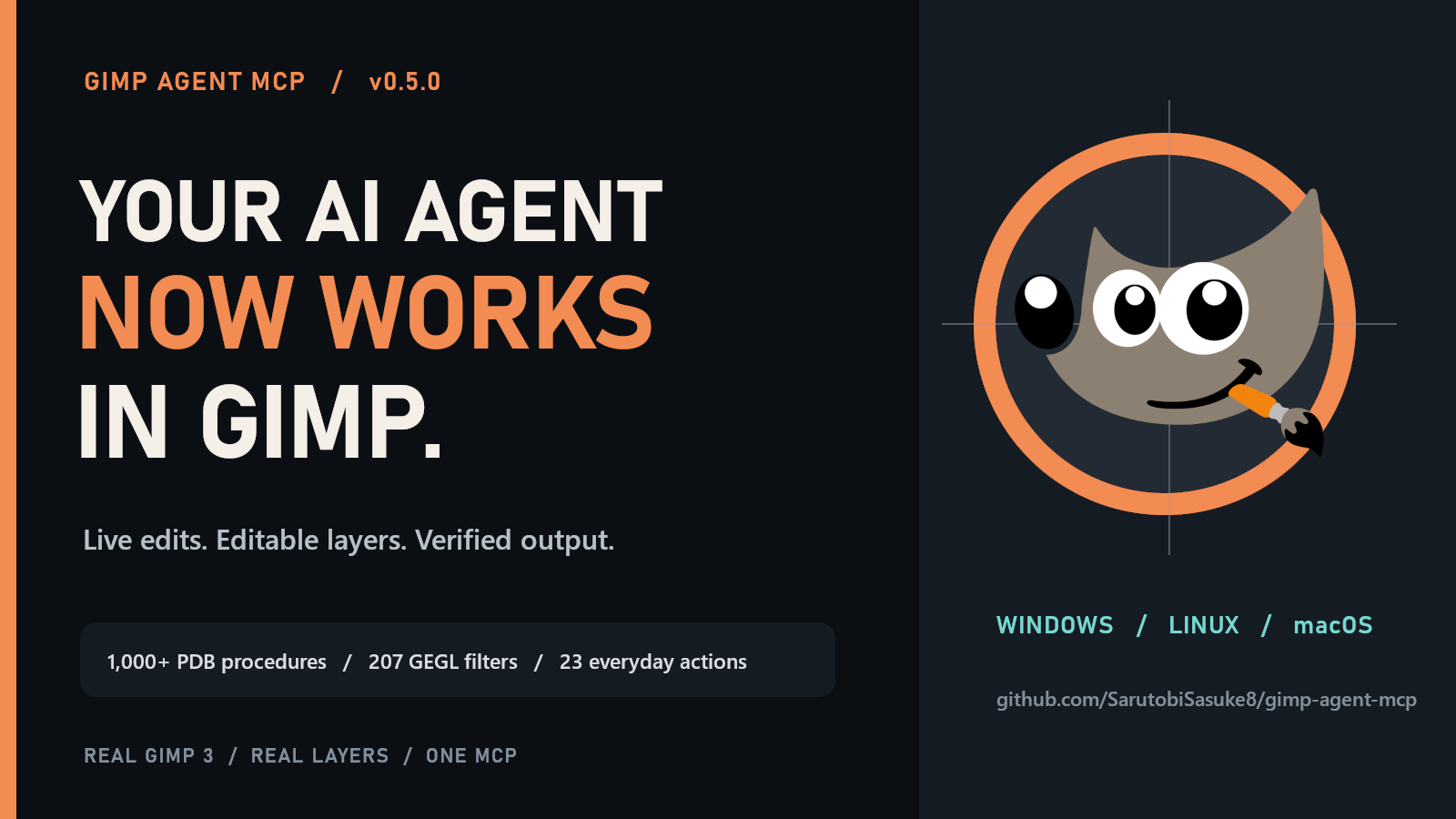 GIMP Agent MCP v0.5.0: your AI agent now works in GIMP