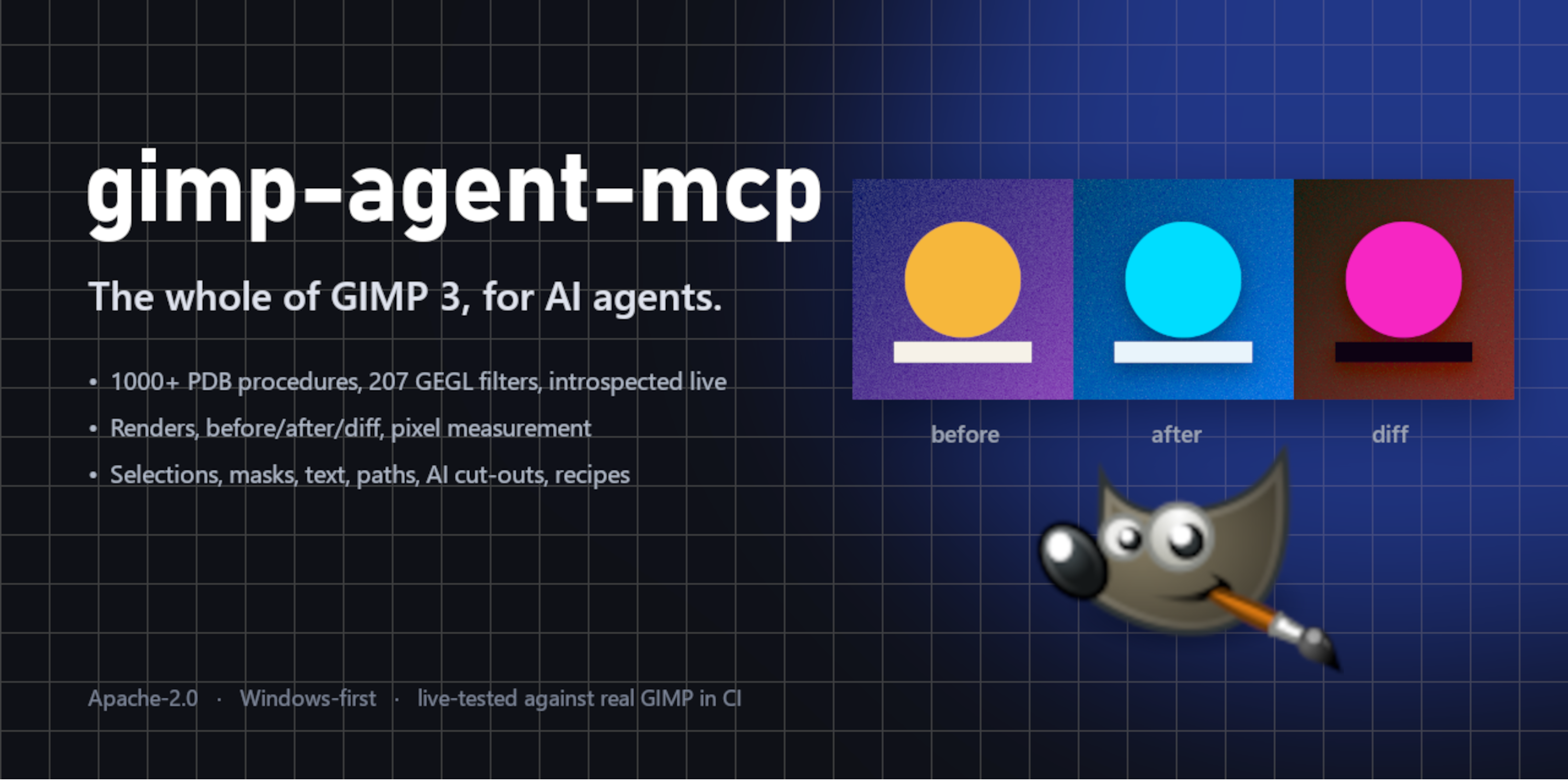 gimp-agent-mcp: the whole of GIMP 3, for AI agents