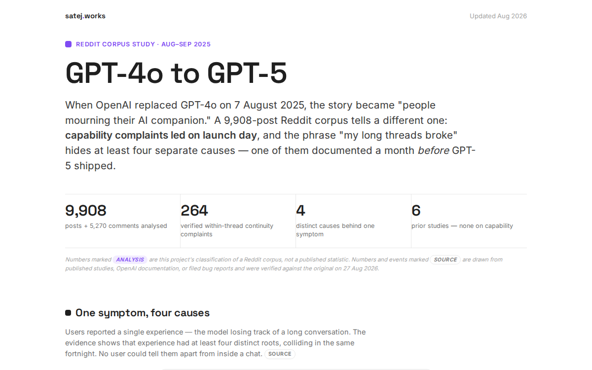 The GPT-5 Backlash Wasn't Mostly About Grief