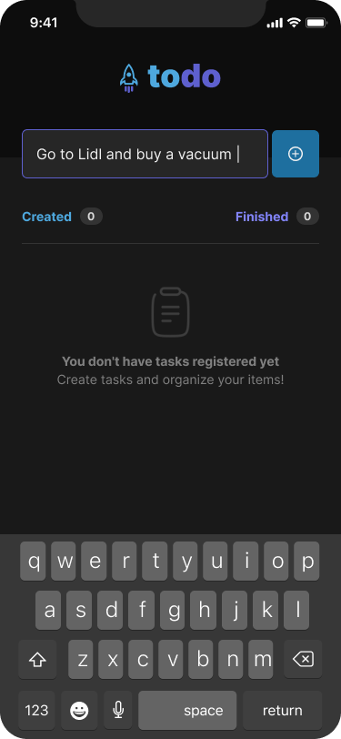 Screenshot of Fast ToDo adding a new task