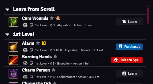 Wizard Learn tab