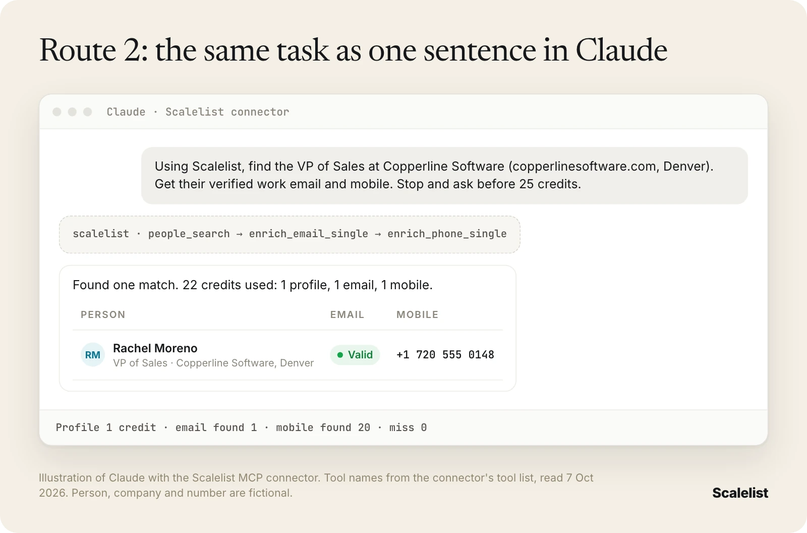Claude using the Scalelist connector