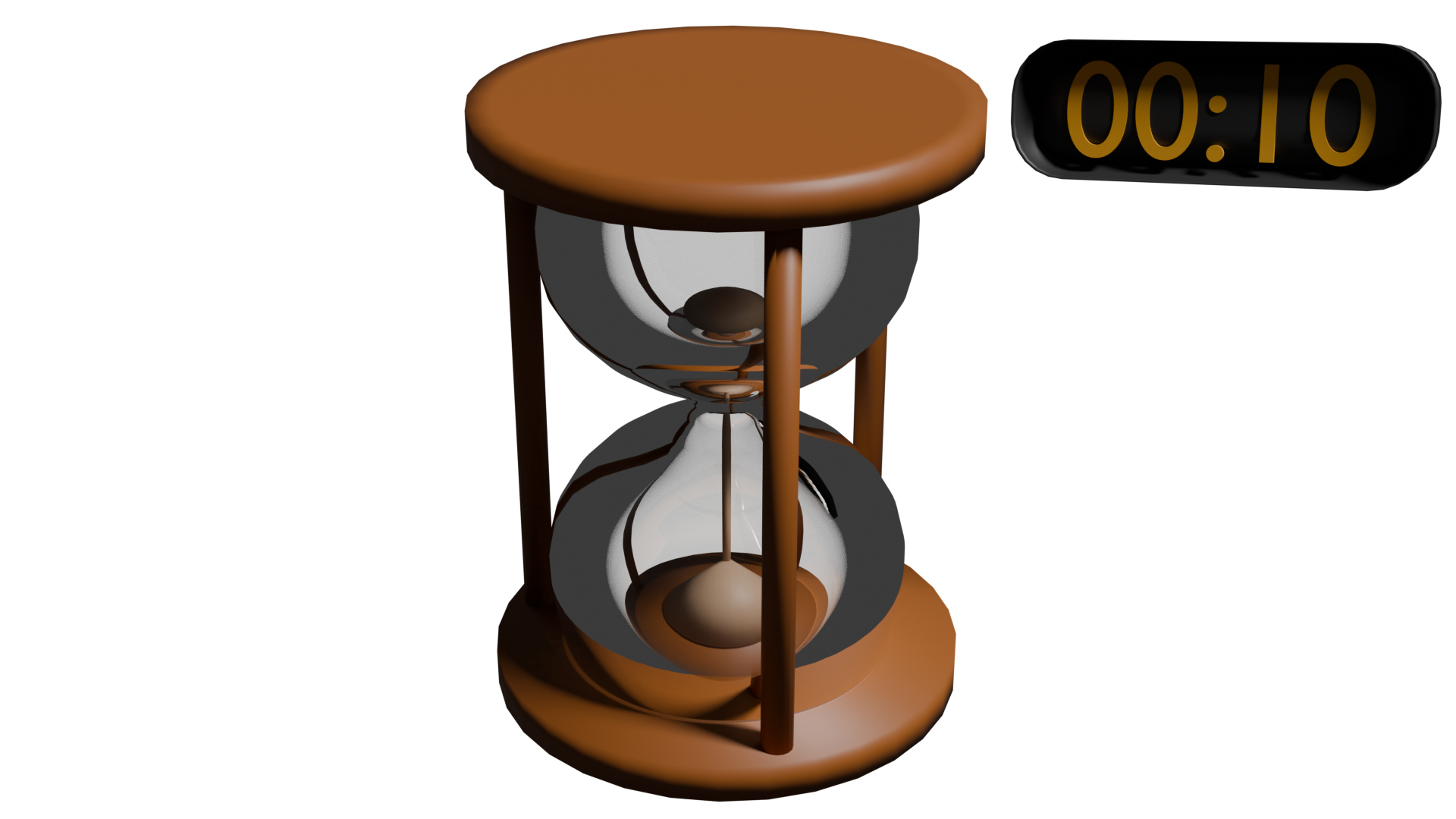 Session timer — an hourglass running out next to the countdown HUD
