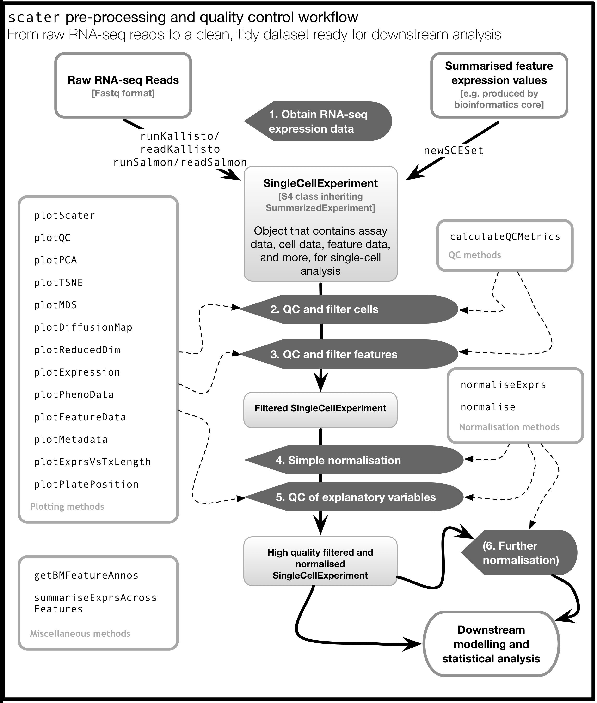 Diagram outlining the scater workflow