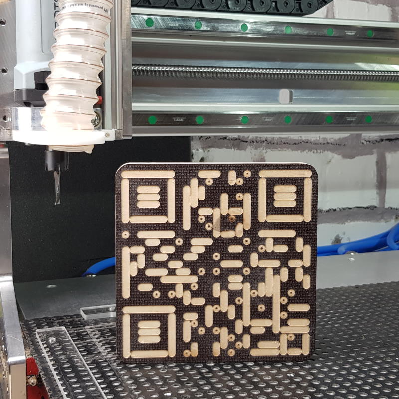 QR-codengrave G-code executed on my CNC portal milling machine
