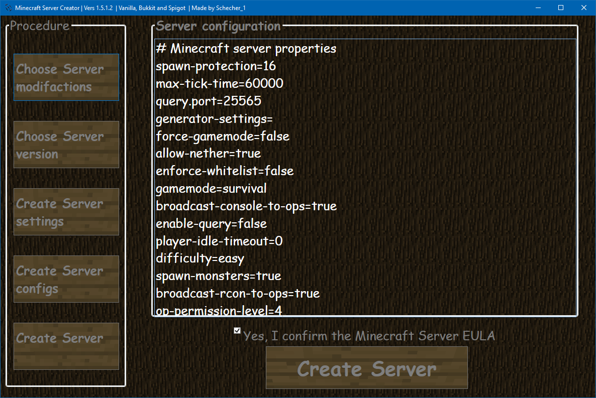 Server-Config-Screen