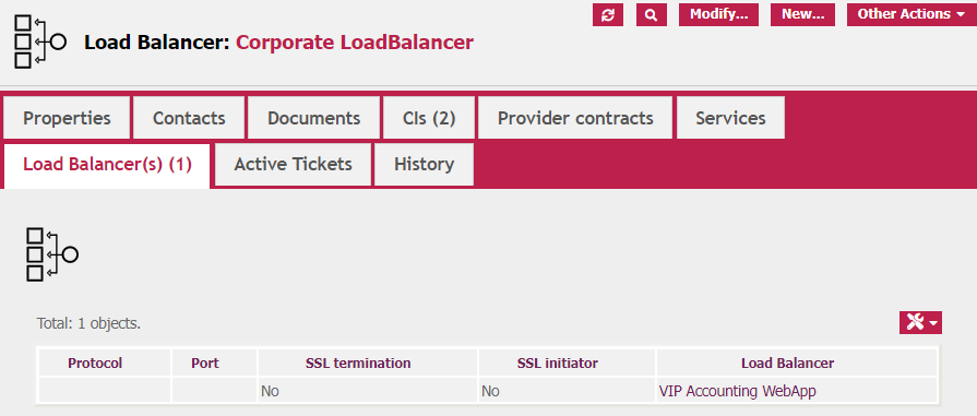 iTop Load Balancer Cluster Upstream Load Balancer(s) List