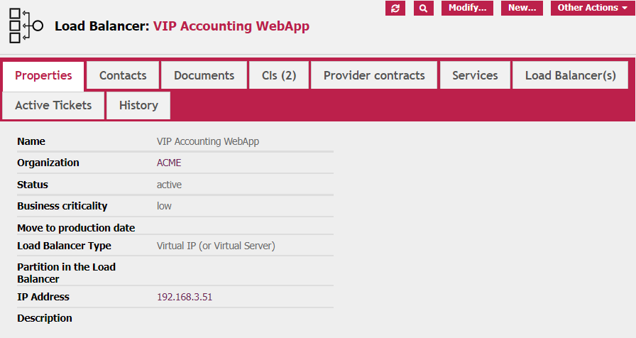 iTop Load Balancer VIP General Configuration