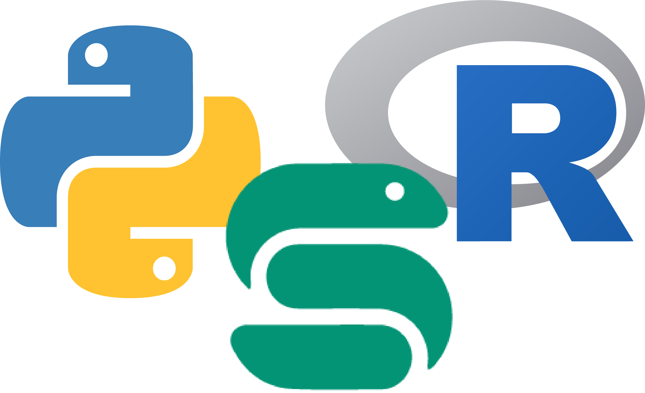 The Python, R, and Snakemake logos linked together.