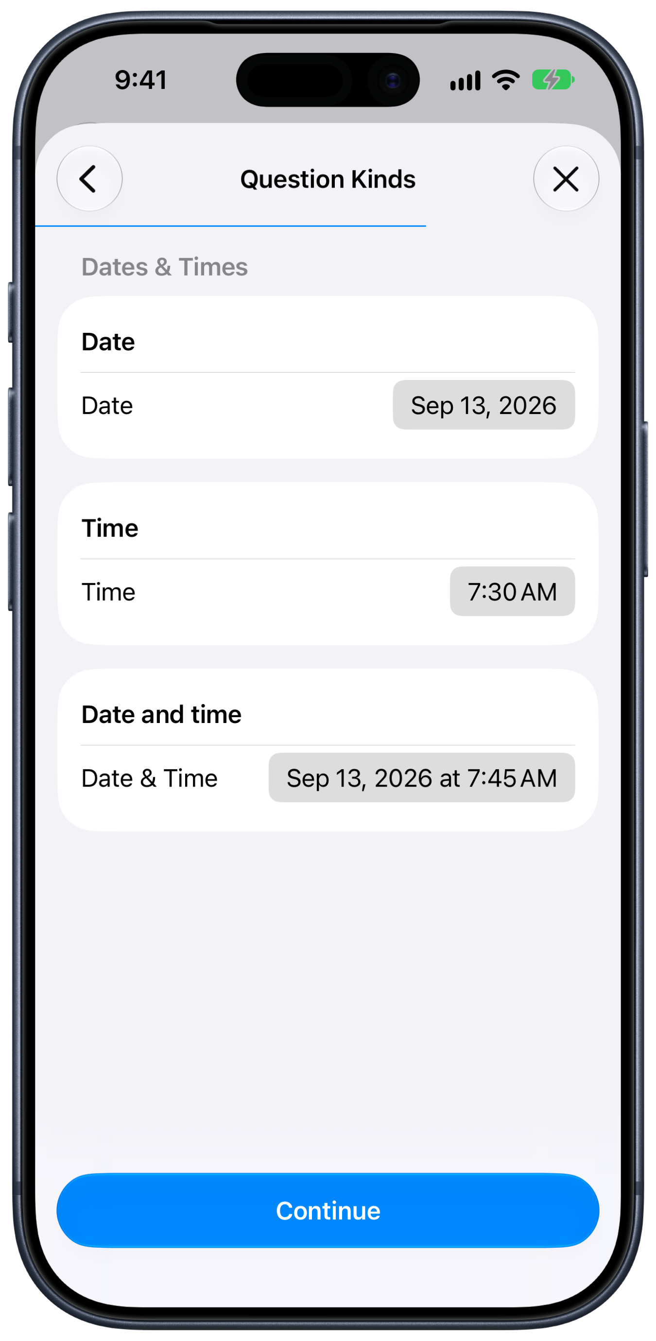 Date and time pills