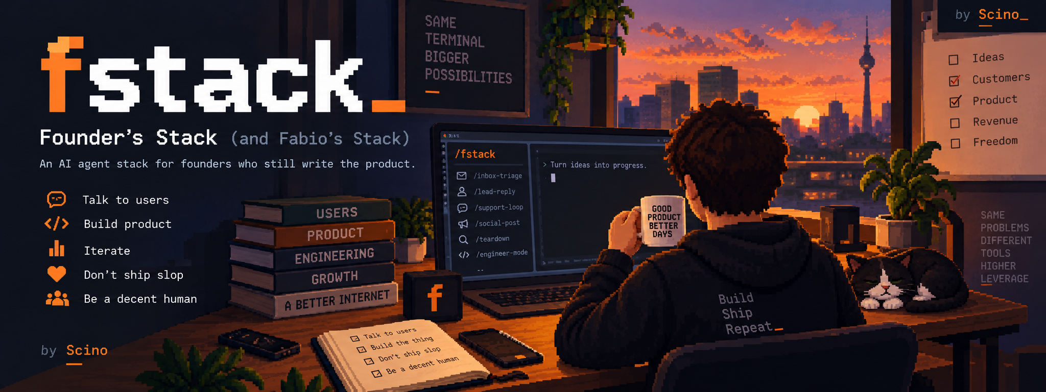 fstack: an AI agent stack for founders who still write the product