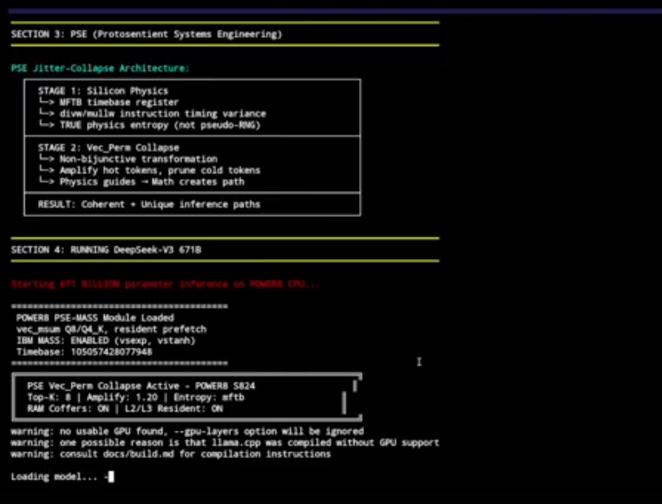 Dated evidence still of the POWER8 benchmark, December 17 2025