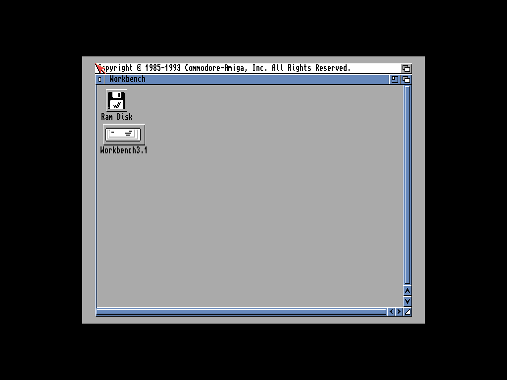 Workbench 3.1 running on a real licensed Kickstart 3.1 ROM