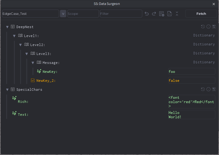 Data Editor/Surgeon UI