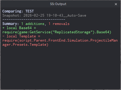 Summary line of additions and removals