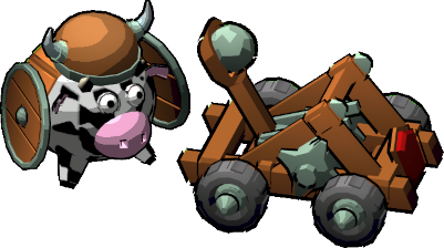 Cow with catapult