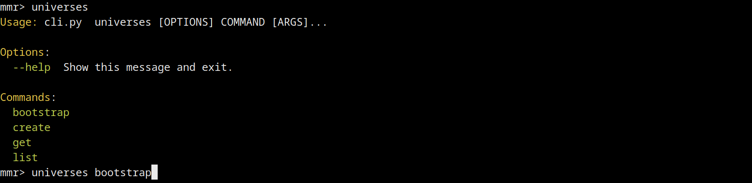 universes cli