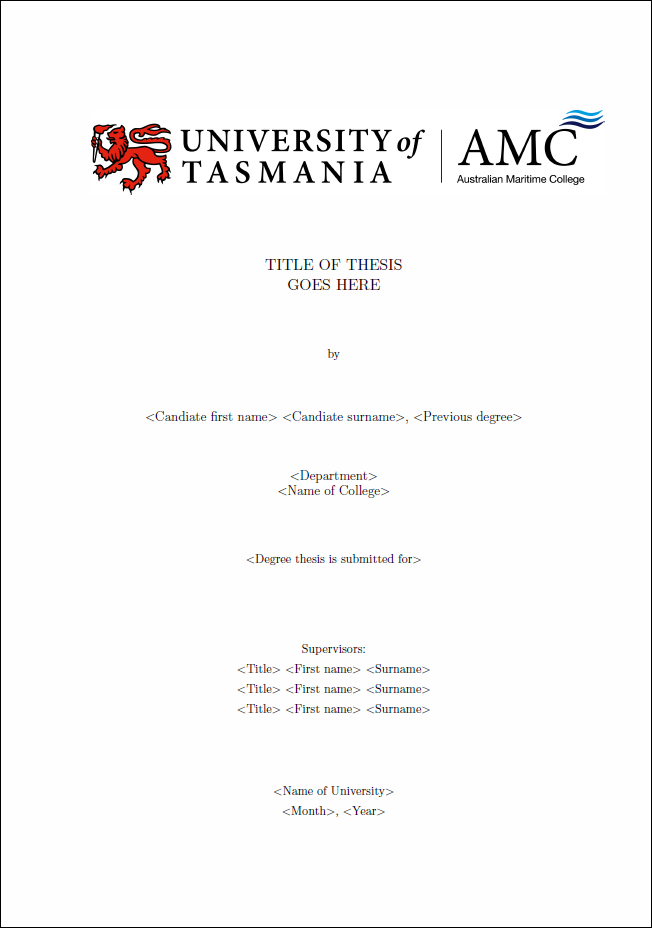 thesis cover page format