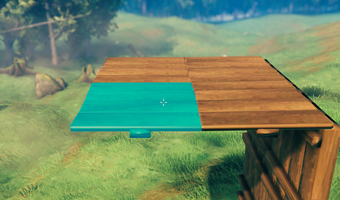 A water sealed floor, highlighted cyan