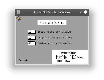 A screenshot of the MidiNoteScaler plugin