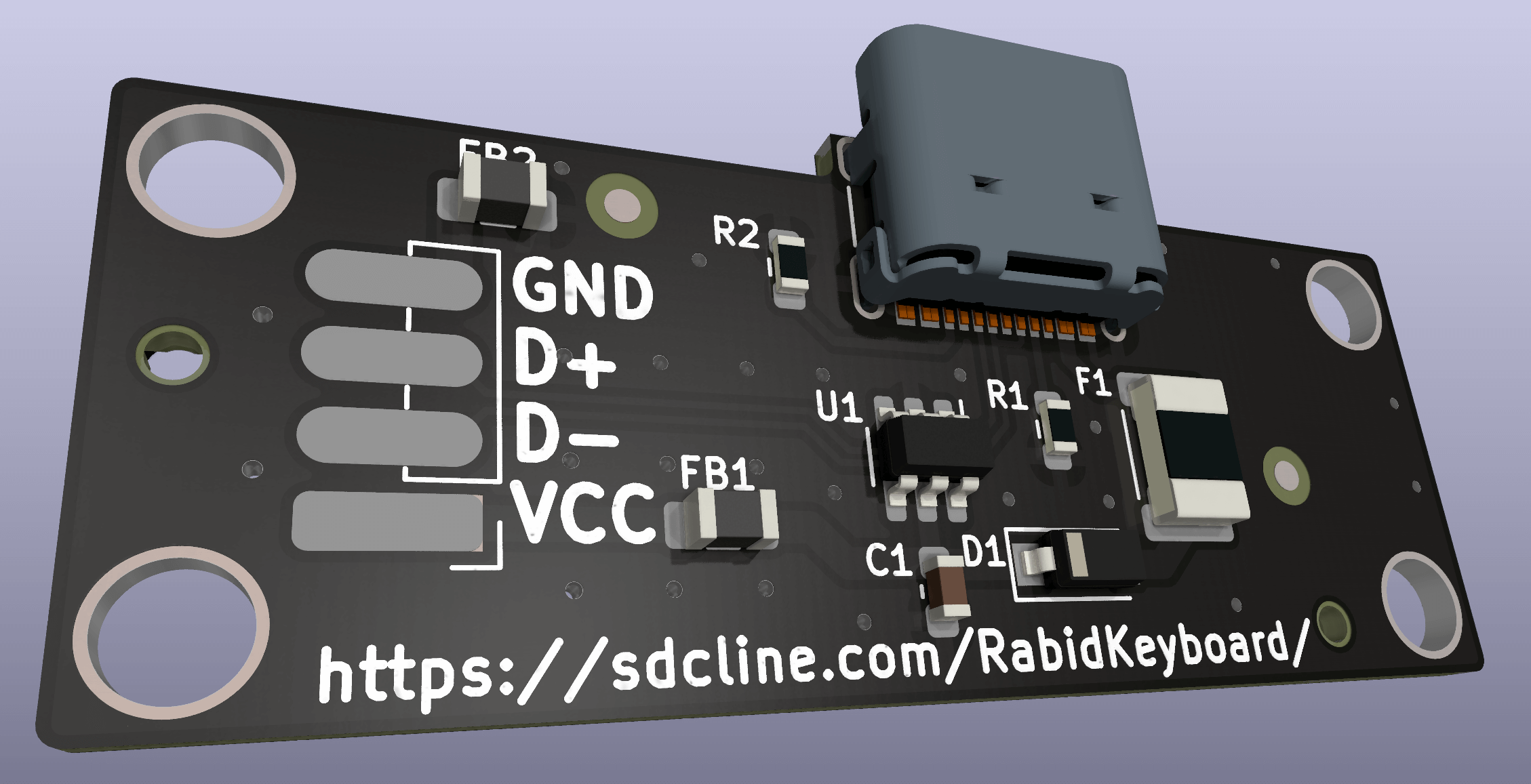 YMDK USB-C Front 3D Render