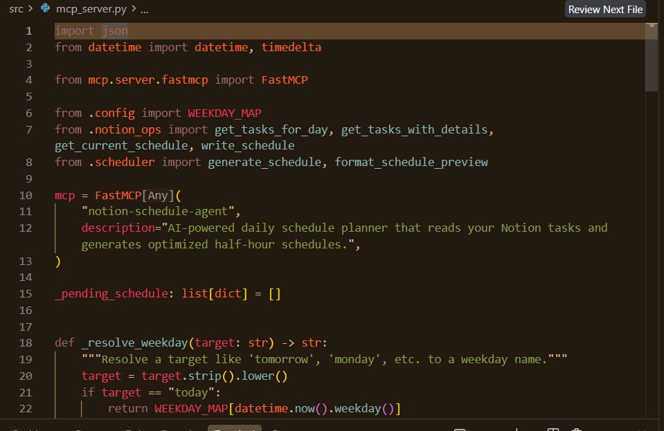 MCP server code