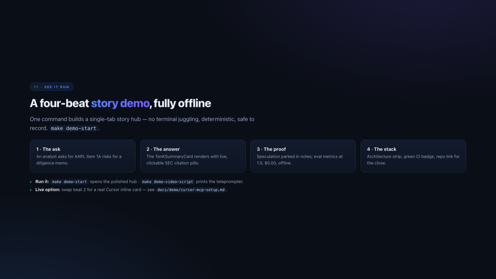 Slide 12 — Story demo