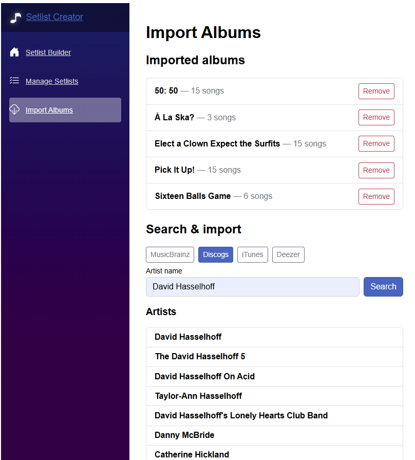 Import albums
