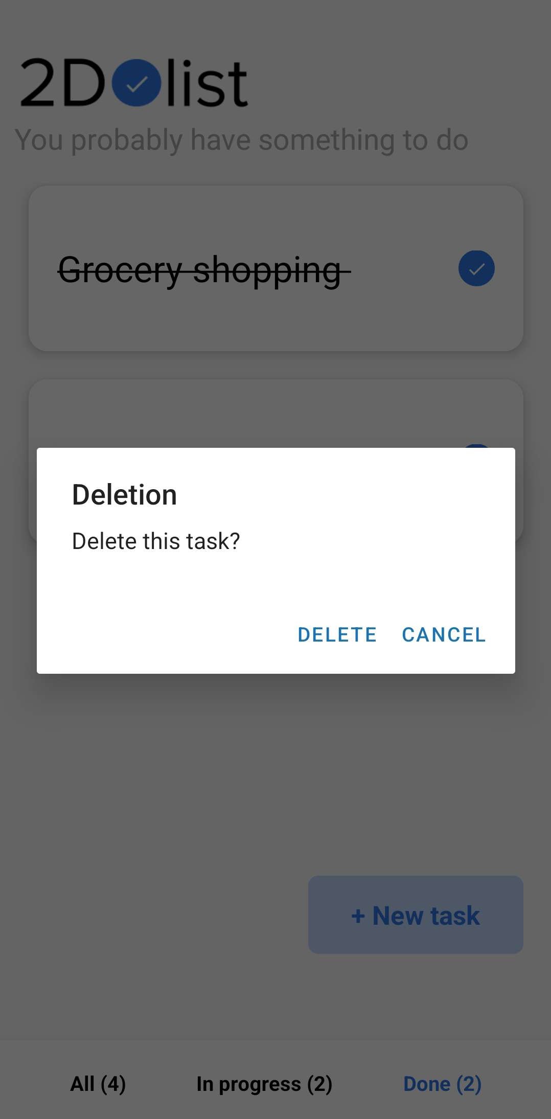 Delete Task Modal