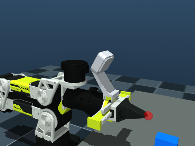 RealSense D405 MuJoCo wrist camera assembly