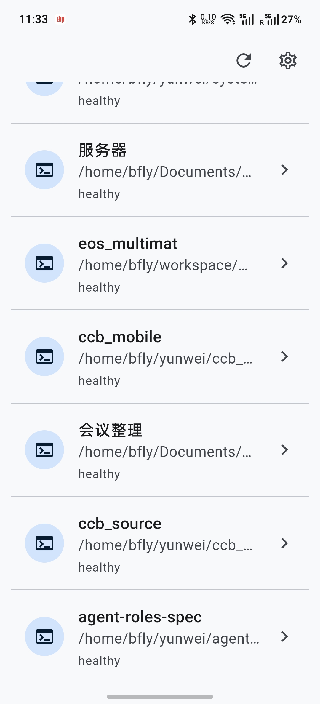 CCB Mobile terminal control